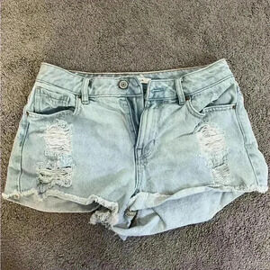 pacsun light denim ripped jeans‎ shorts size 25